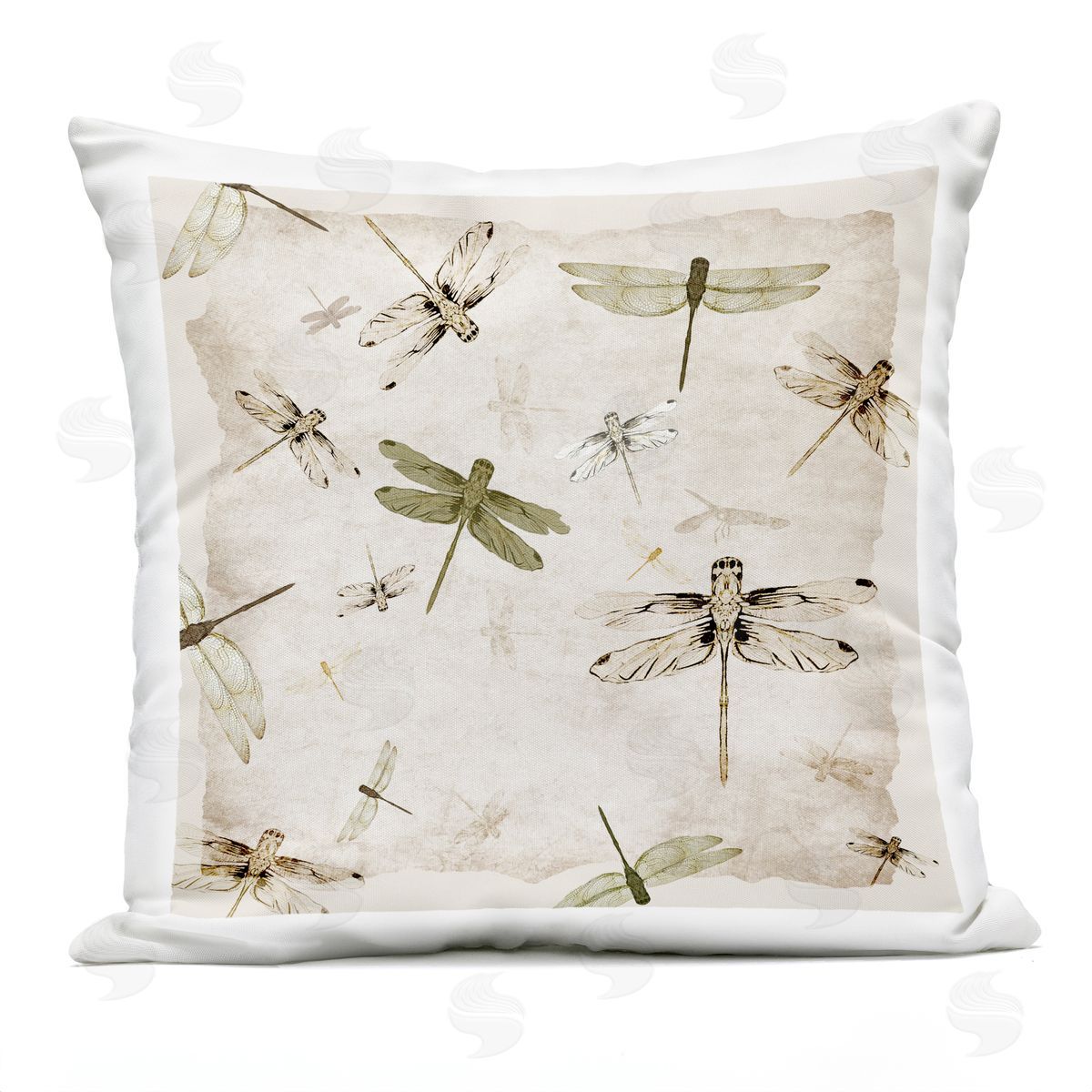 Jacob Q Vintage Grace Dragonflies Plush Polyester Art Print Pillow