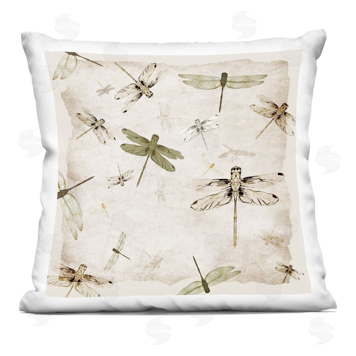 Jacob Q Vintage Grace Dragonflies Plush Polyester Art Print Pillow