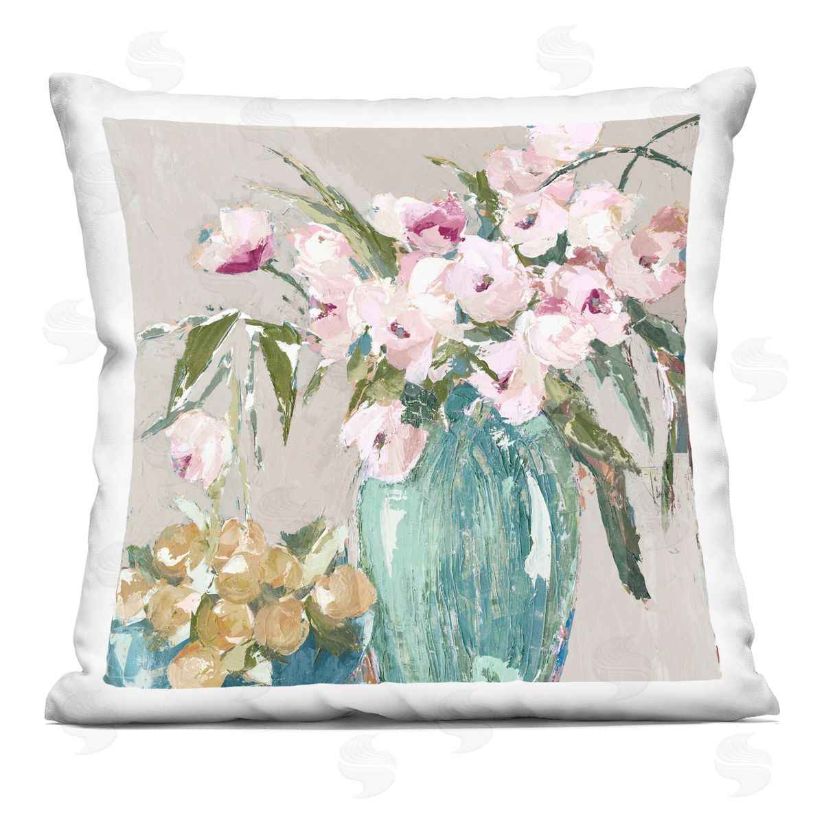 Susan Pepe Fruit And Flowers Arrangement Plush Polyester Art Print Pillow