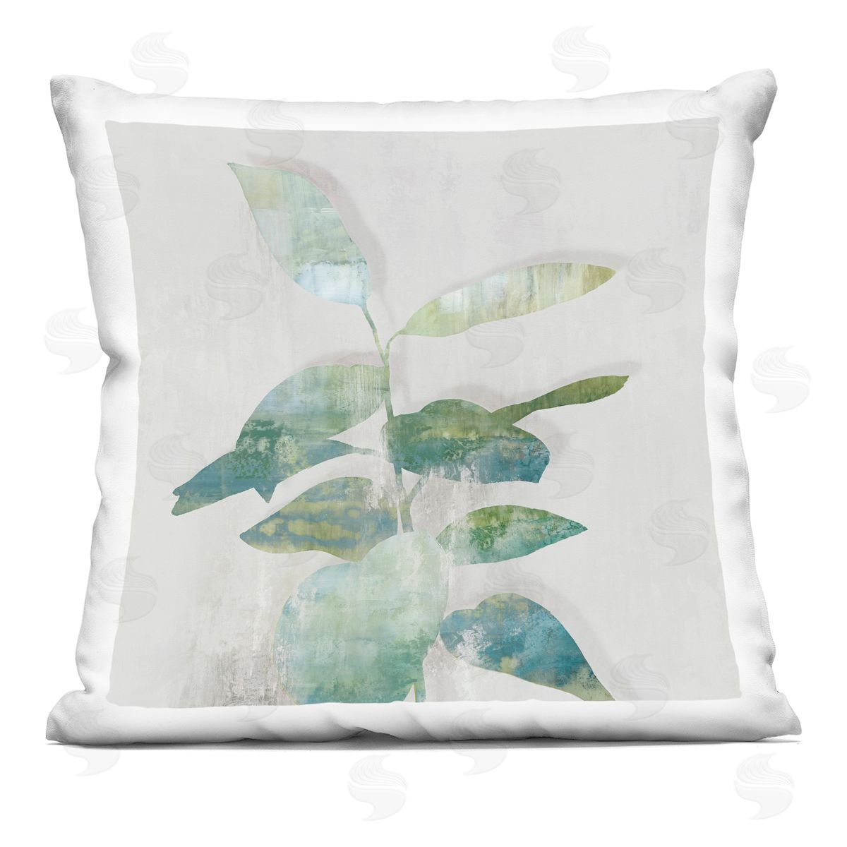 Alex Black Minimal Bloom Leaves Plush Polyester Art Print Pillow