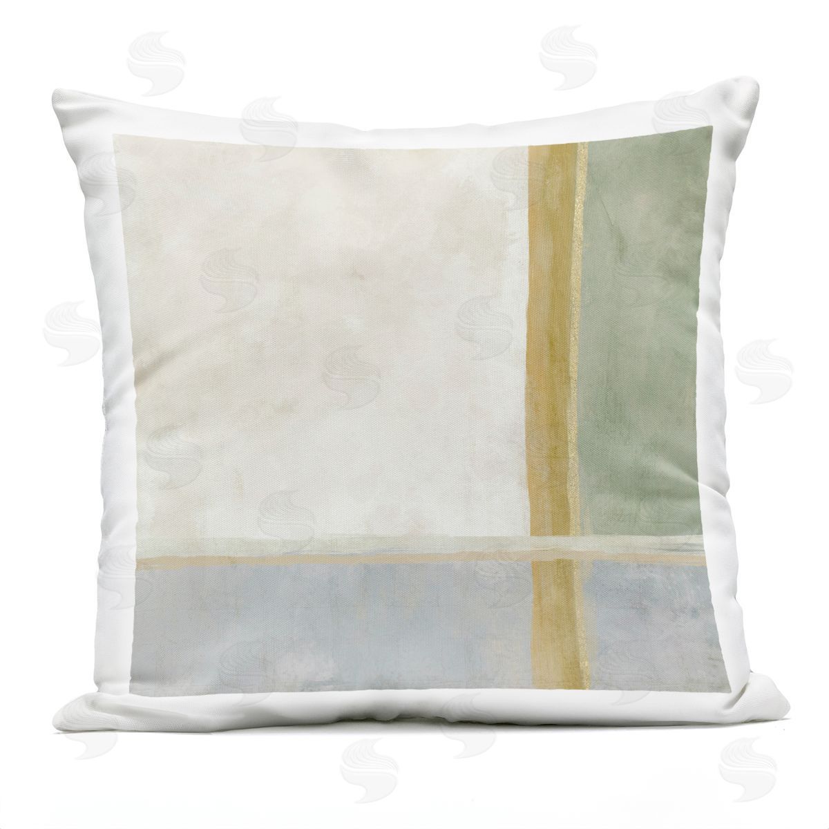 J:L Design Neutral Linear Boxes Plush Polyester Art Print Pillow
