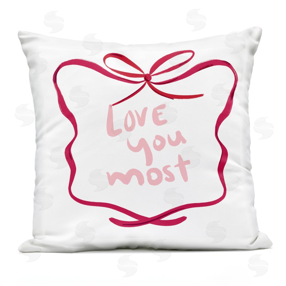 Lucille Price Love You Most in Ribbon Plush Polyester Art Print Pillow