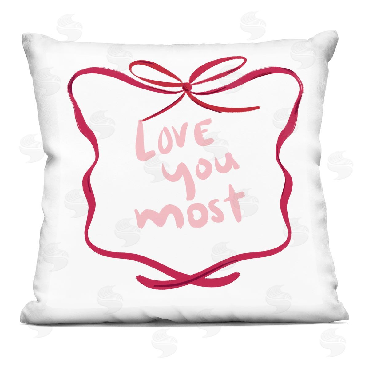 Lucille Price Love You Most in Ribbon Plush Polyester Art Print Pillow