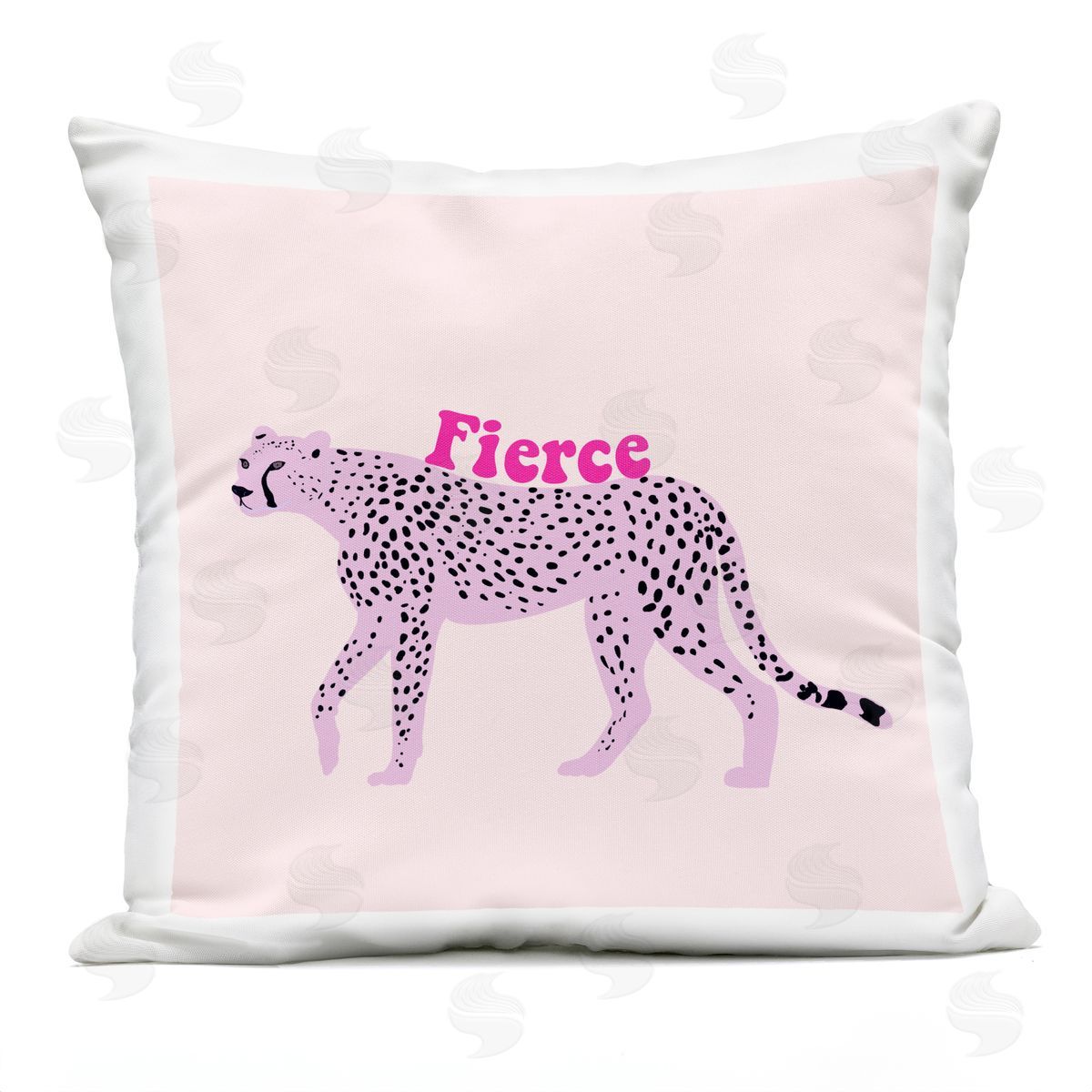Ashley Singleton Fierce Cheetah on Pink Plush Polyester Art Print Pillow