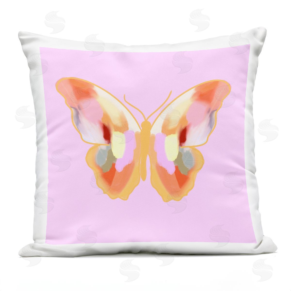 Ashley Singleton Bright Painted Butterfly Wings Plush Polyester Art Print Pillow