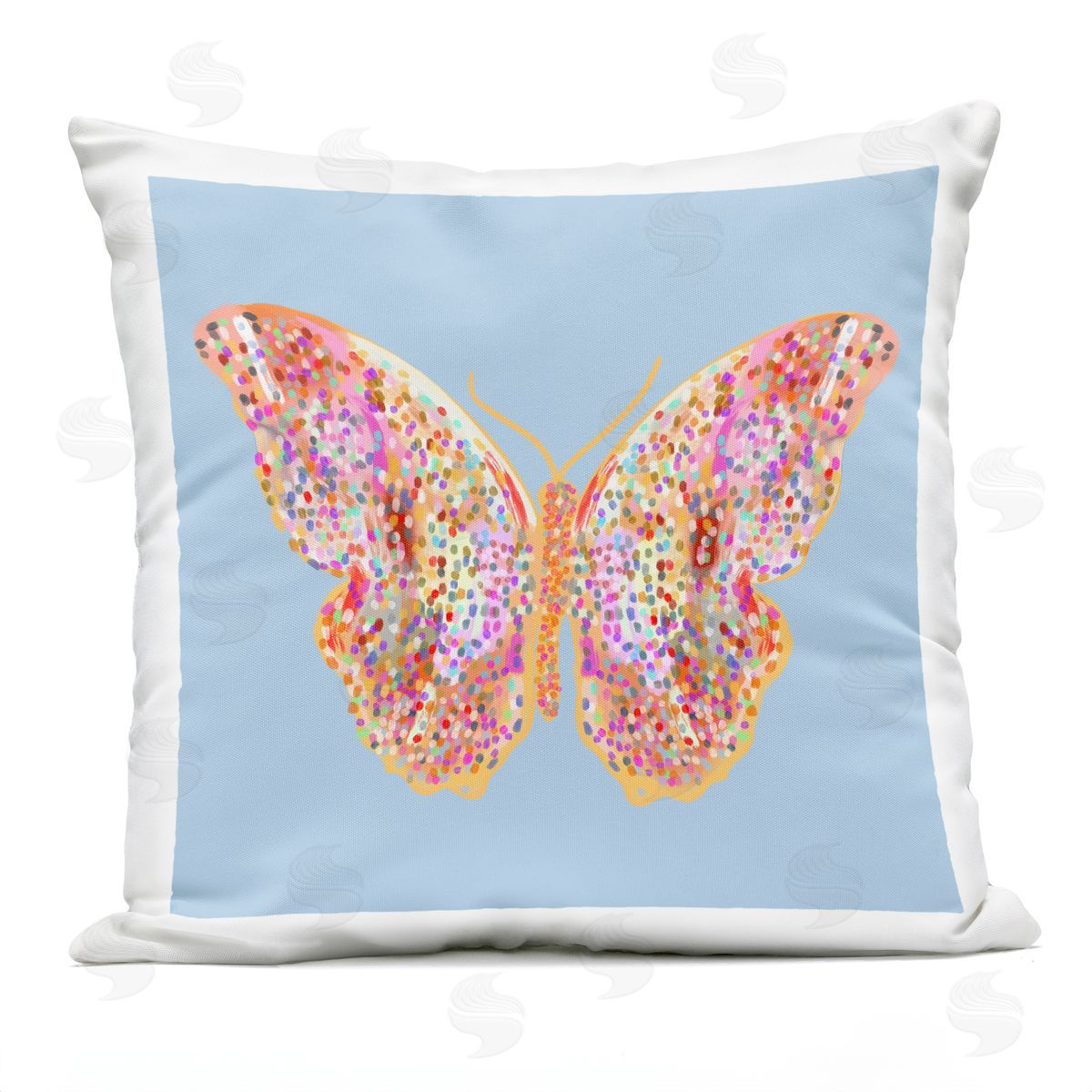 Ashley Singleton Speckled Glitzy Butterfly Plush Polyester Art Print Pillow