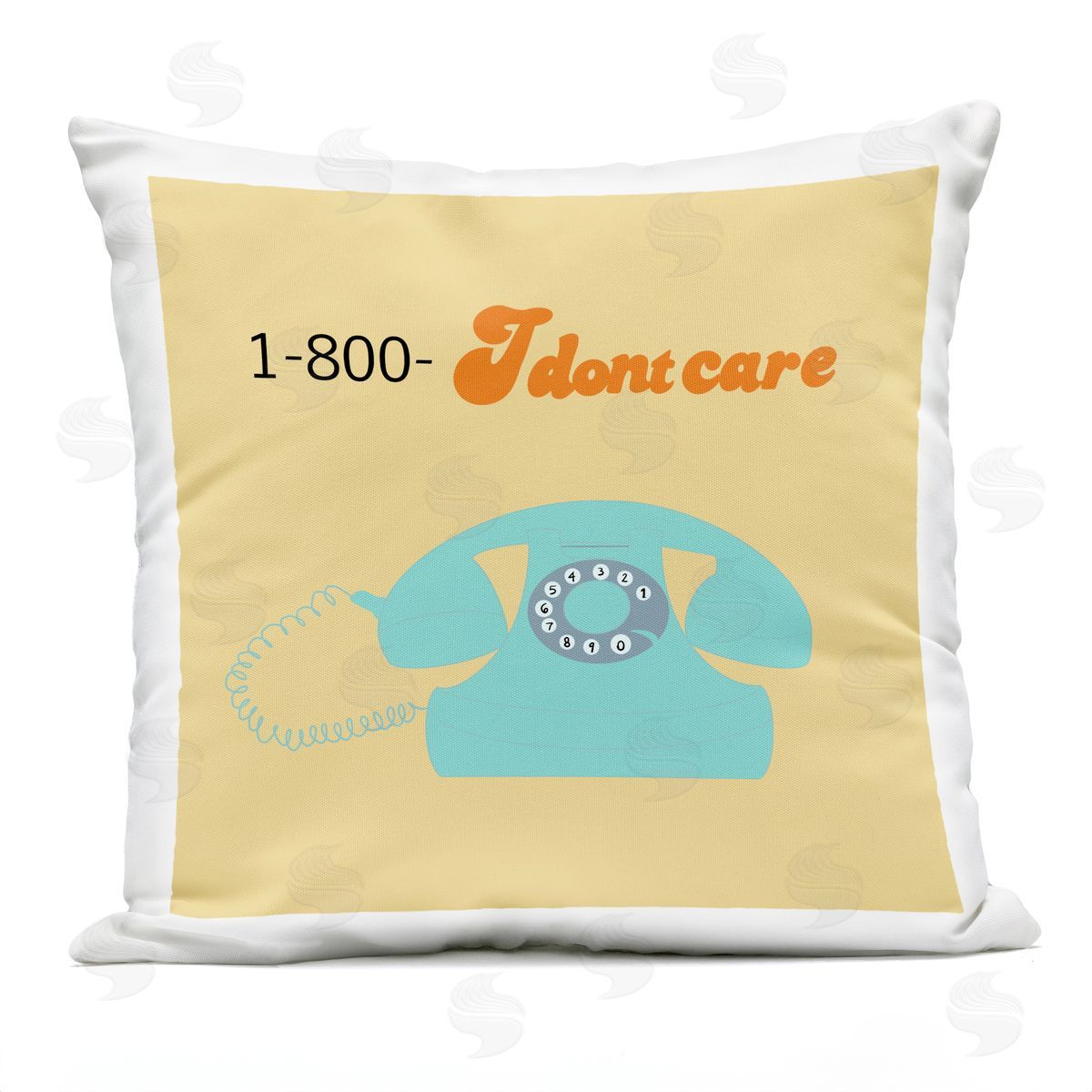 Ashley Singleton I Don't Care Retro Phone Plush Polyester Art Print Pillow