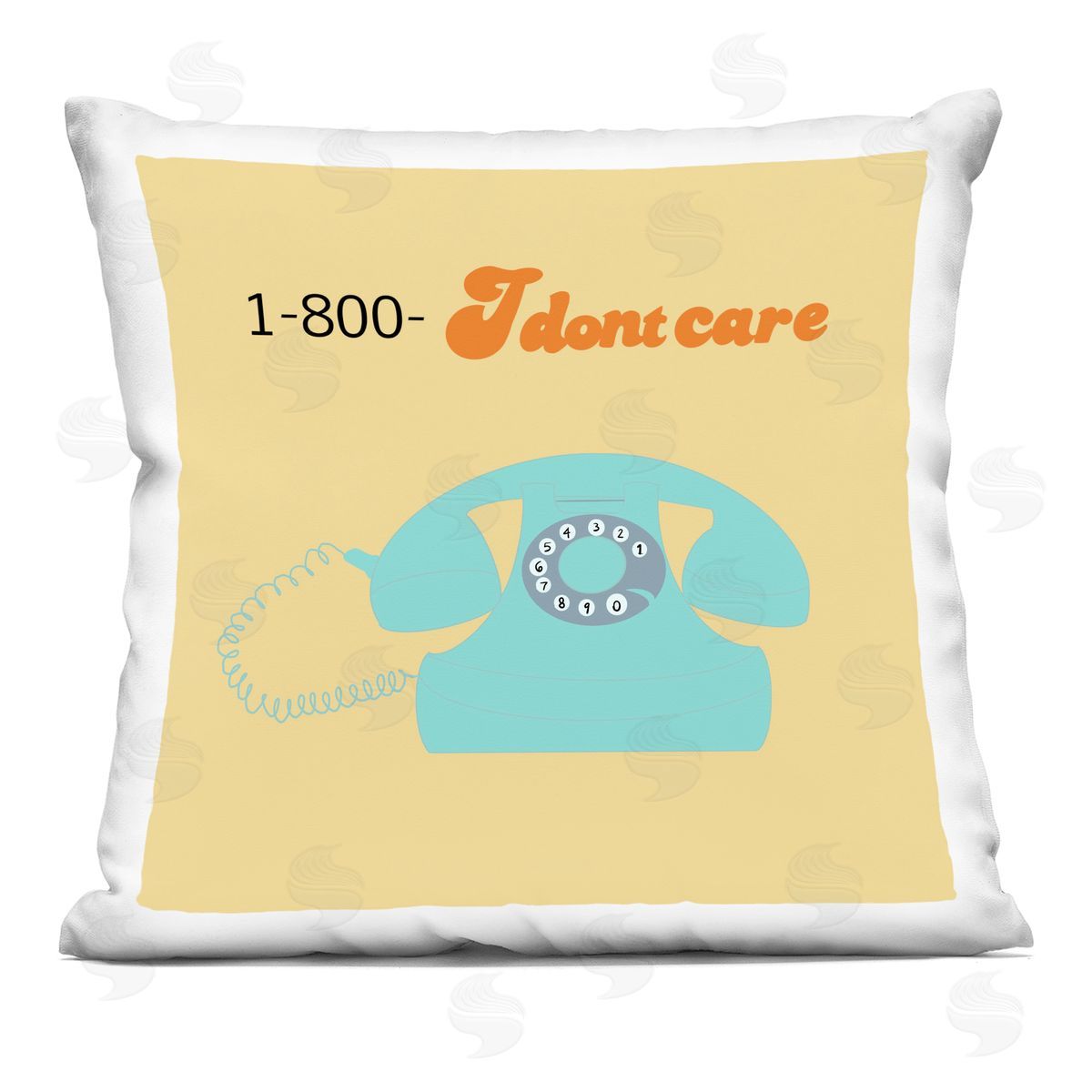 Ashley Singleton I Don't Care Retro Phone Plush Polyester Art Print Pillow