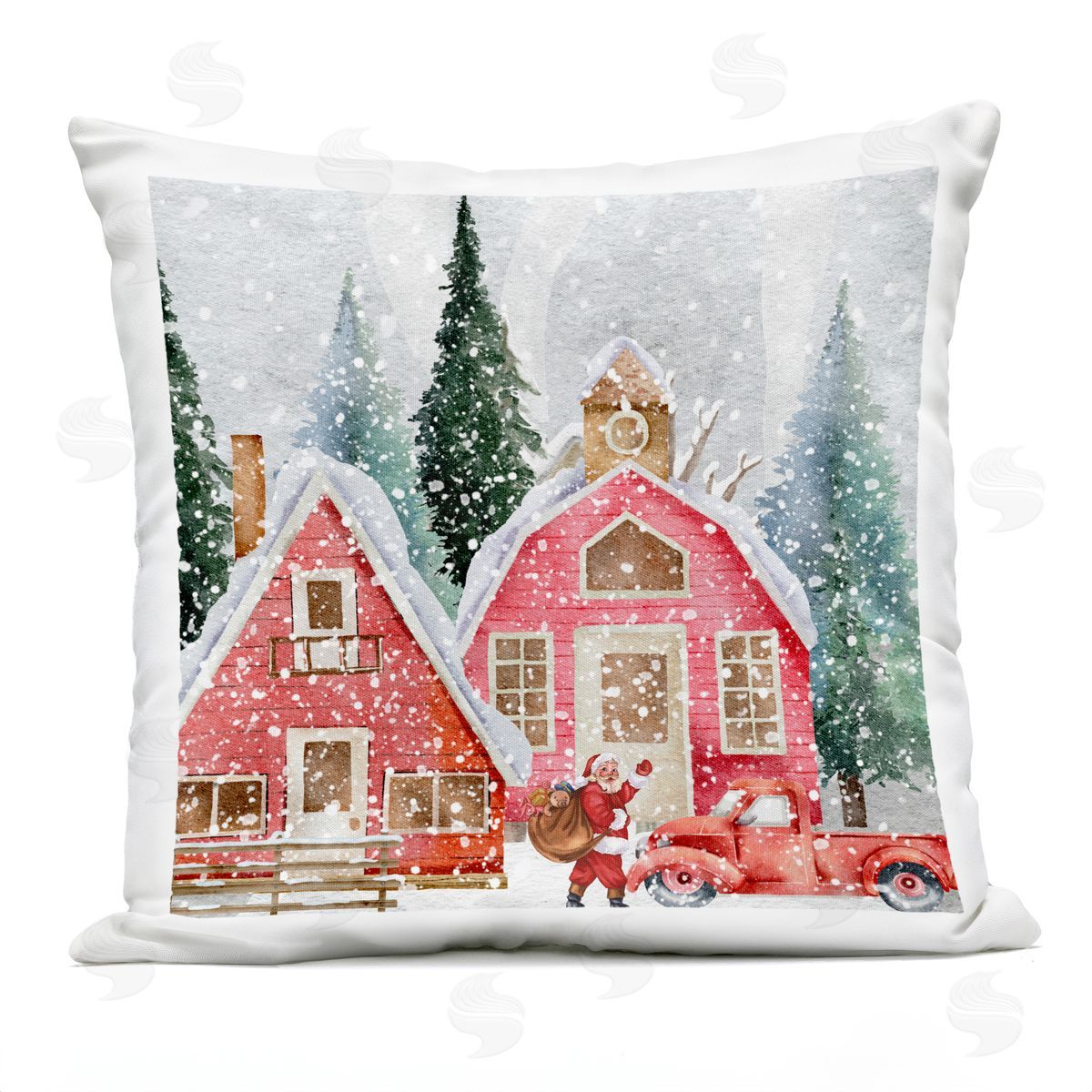 Stupell Pillows | Red Barn Santa Delivery – Stupell Home Decor