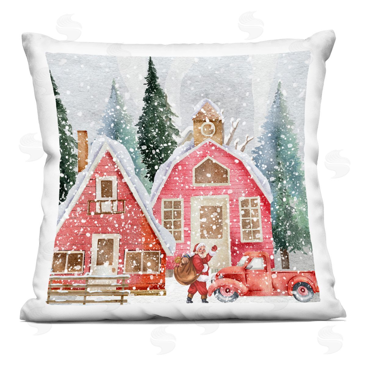 Stupell Pillows | Red Barn Santa Delivery – Stupell Home Decor