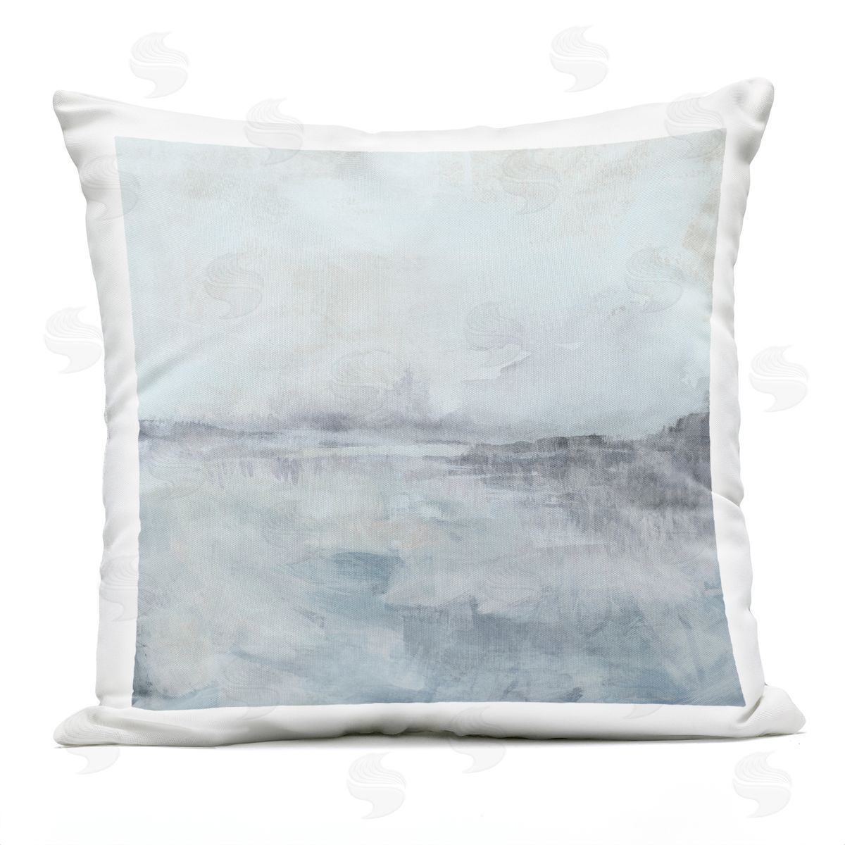 June Erica Vess Mist Horizon Abstract Plush Polyester Art Print Pillow