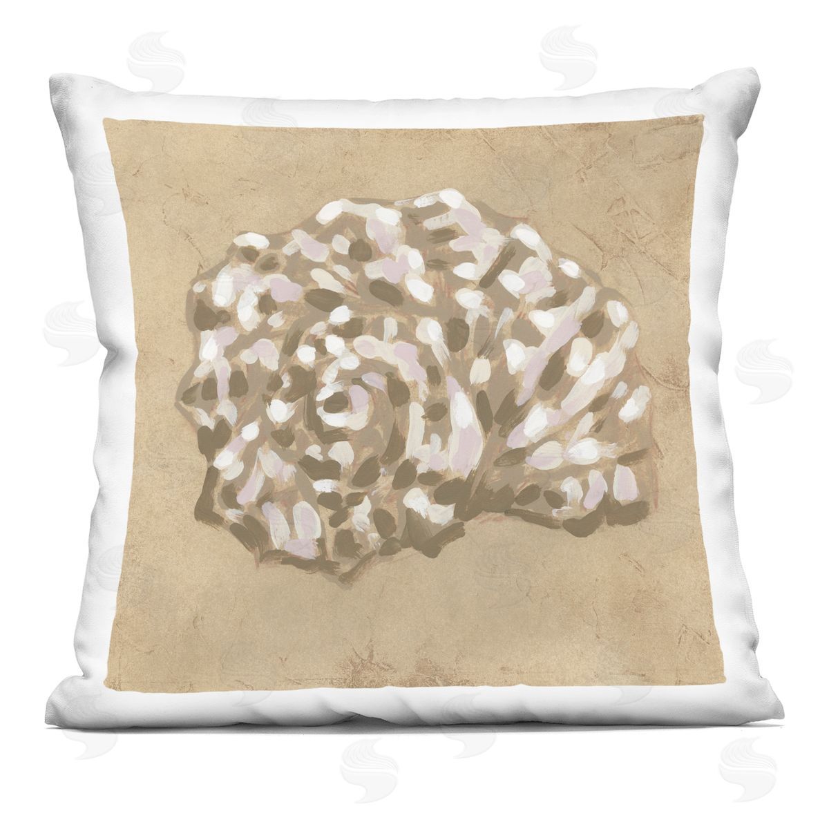 June Erica Vess Earthy Tone Seashell Plush Polyester Art Print Pillow