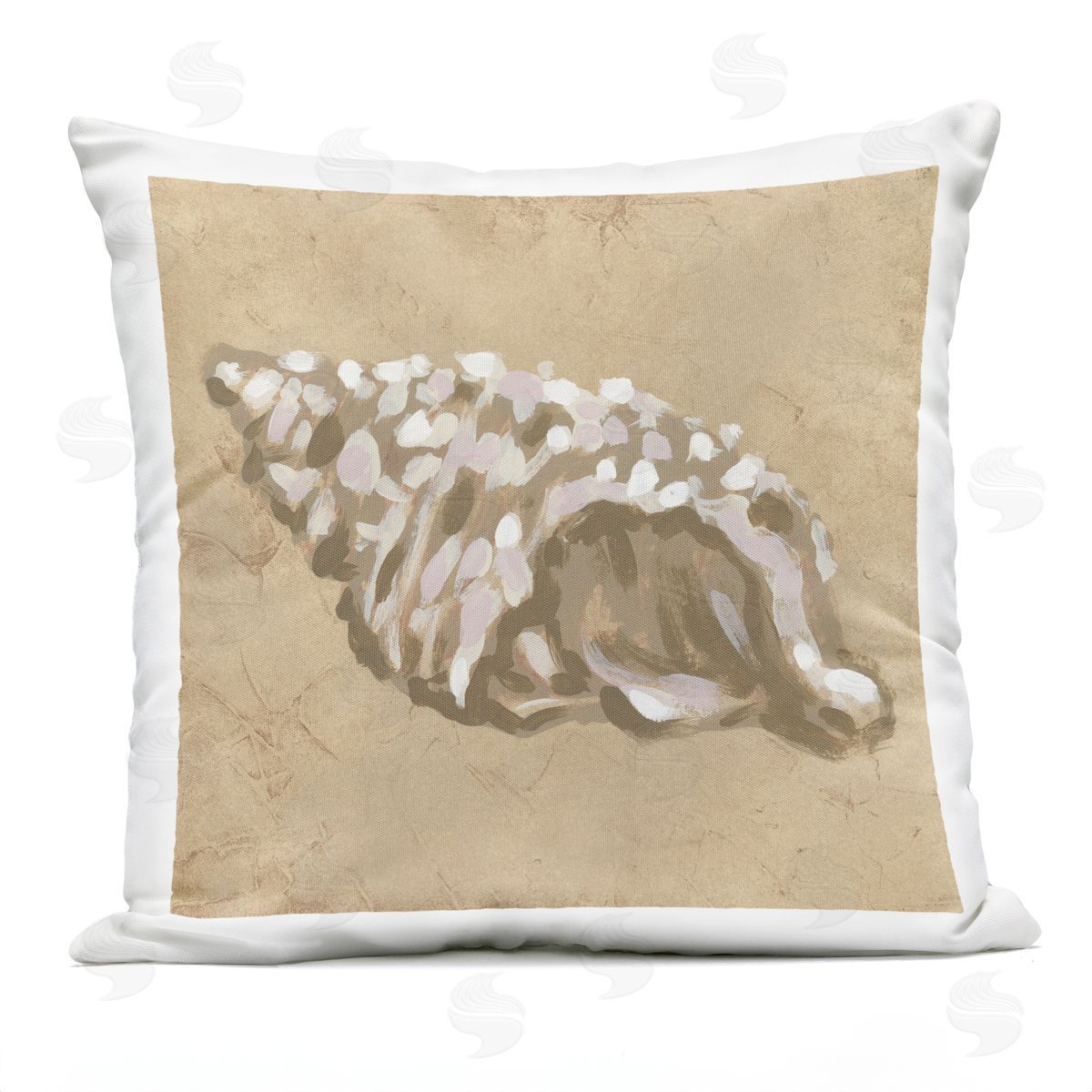 June Erica Vess Earth Tone Conch Plush Polyester Art Print Pillow