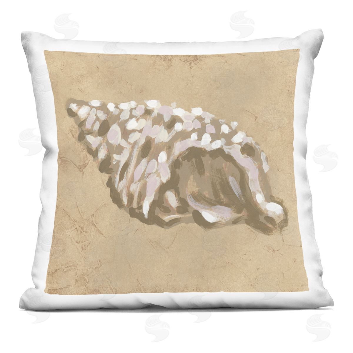 June Erica Vess Earth Tone Conch Plush Polyester Art Print Pillow
