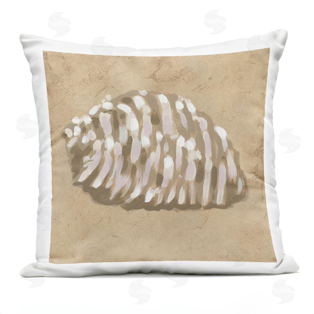 June Erica Vess Earth Tone Expressionist Shell Plush Polyester Art Print Pillow