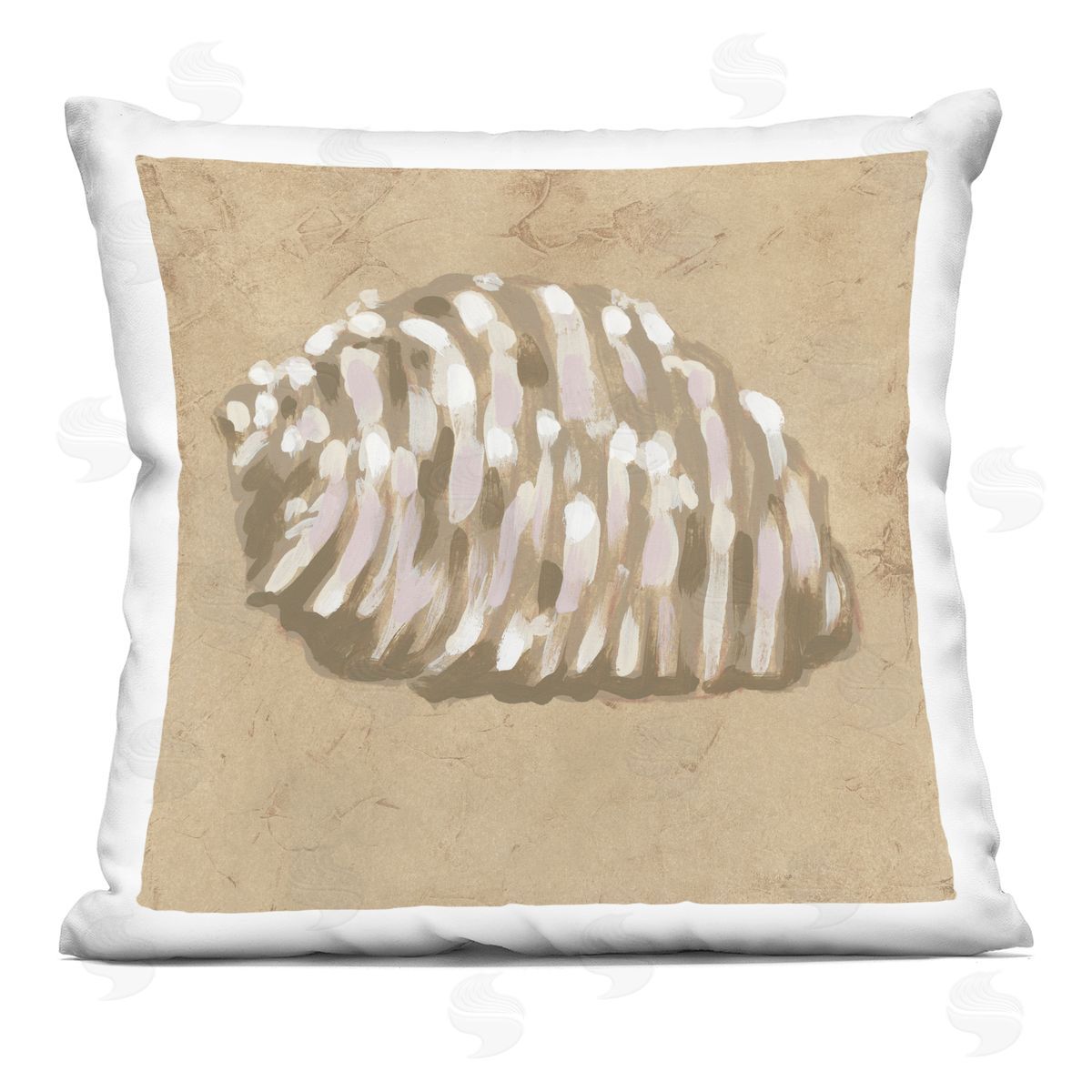 June Erica Vess Earth Tone Expressionist Shell Plush Polyester Art Print Pillow