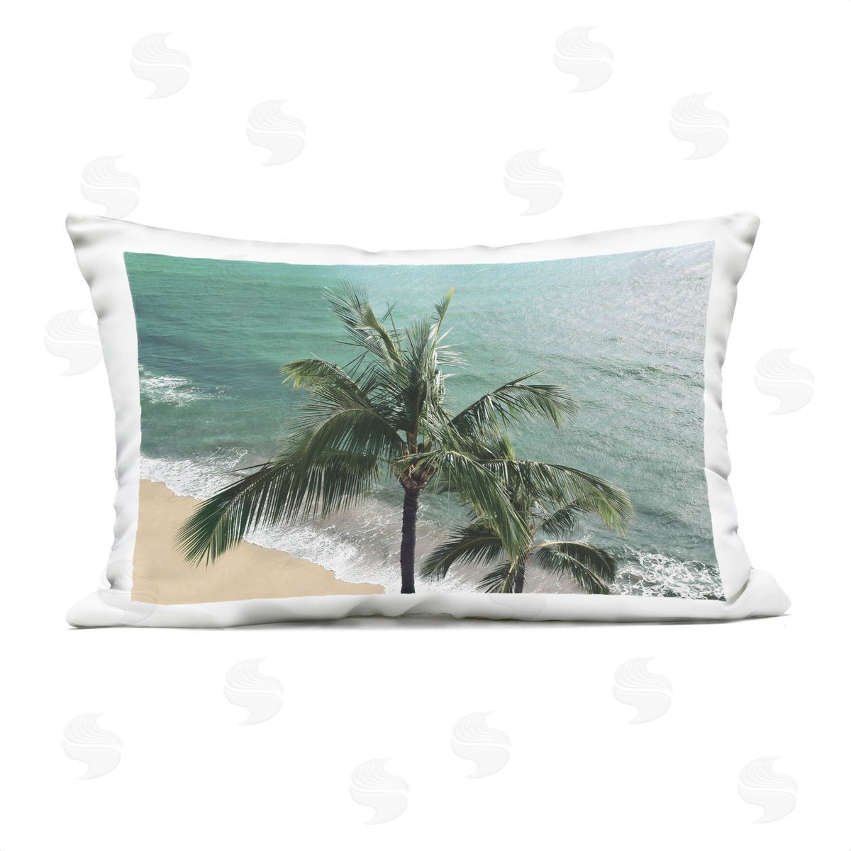 Natalie Carpentieri Maui Palm Beach Landscape Plush Polyester Art Print Pillow