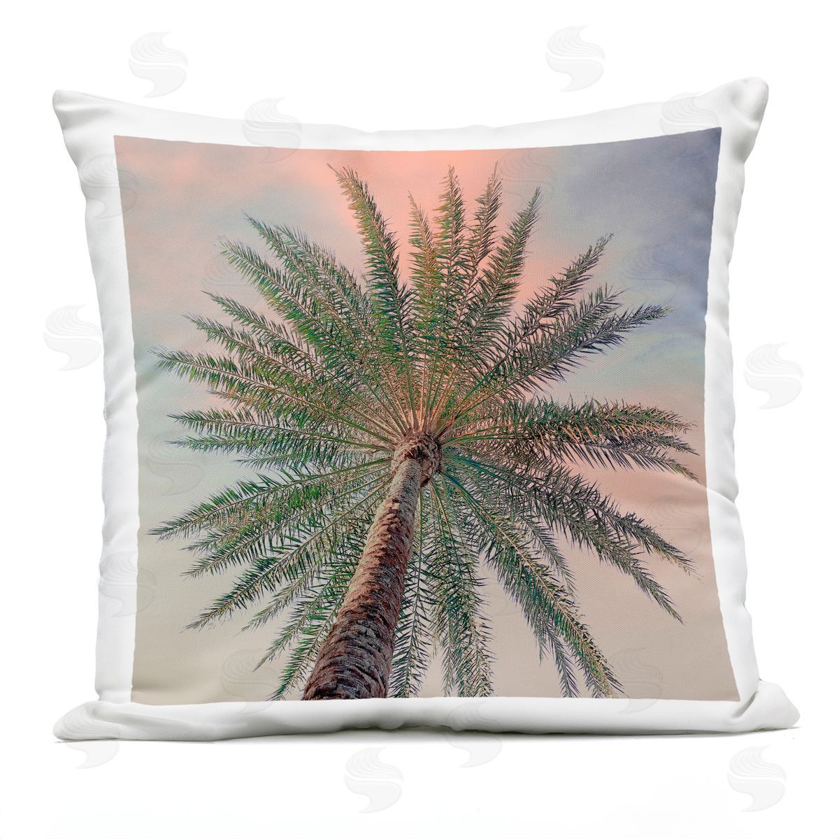 Susan Jill Palm Up Against Sunset Plush Polyester Art Print Pillow