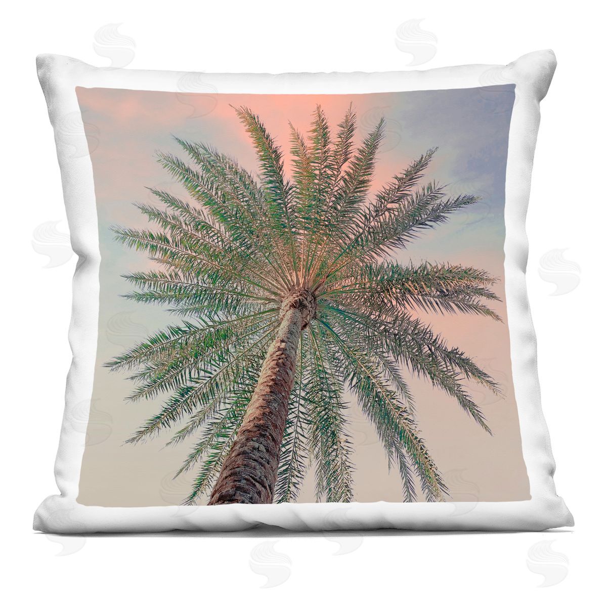 Susan Jill Palm Up Against Sunset Plush Polyester Art Print Pillow