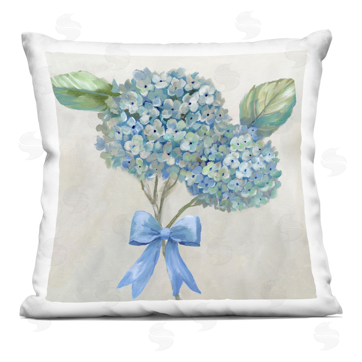 Nan Hydrangea Beauty & Bow Plush Polyester Art Print Pillow