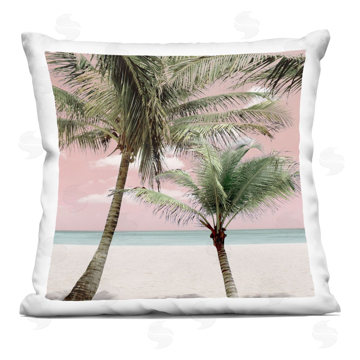 Natalie Carpentieri Quiet Escape Pink Palms Plush Polyester Art Print Pillow