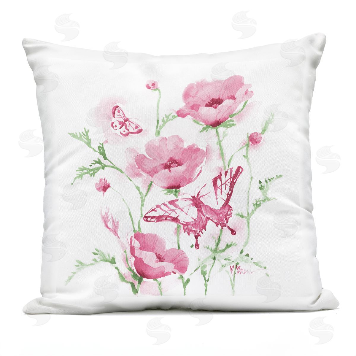 Paul Brent Pink Province Poppies Plush Polyester Art Print Pillow