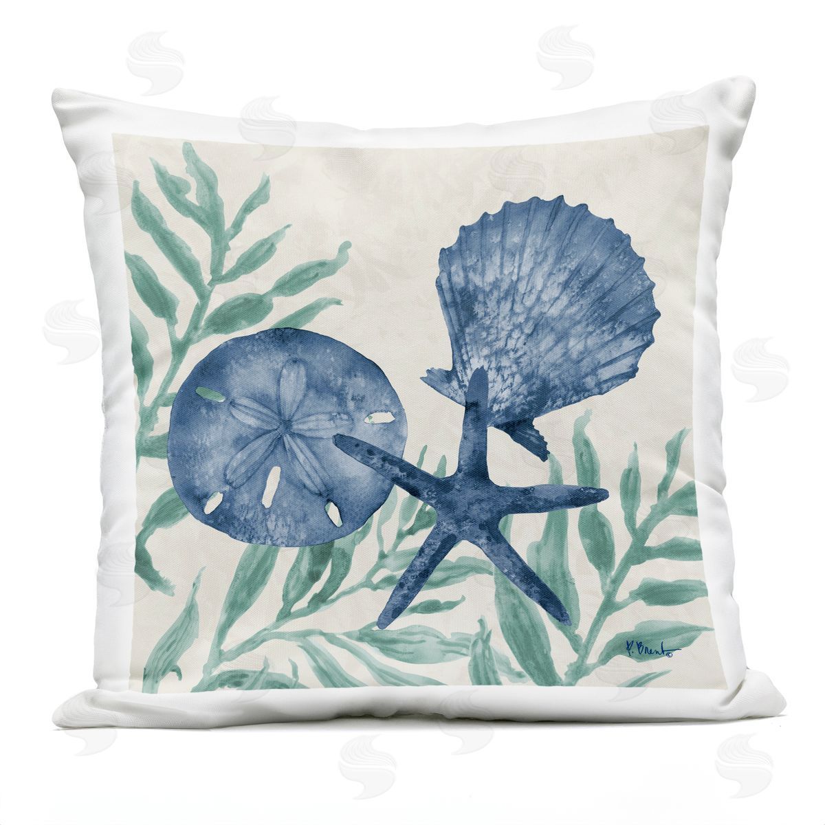 Paul Brent Maritime Tampico Shells Plush Polyester Art Print Pillow
