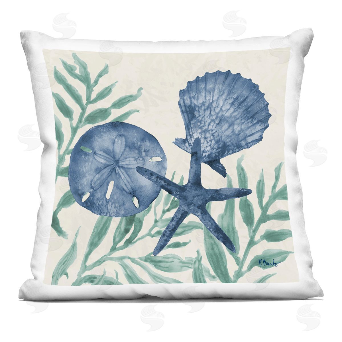 Paul Brent Maritime Tampico Shells Plush Polyester Art Print Pillow