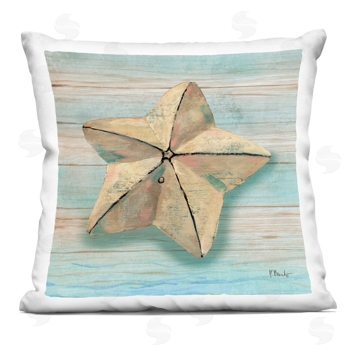 Paul Brent Rustic Coast Teak Plush Polyester Art Print Pillow