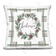 Elizabeth Tyndall | Believe Wreath on Green Plaid