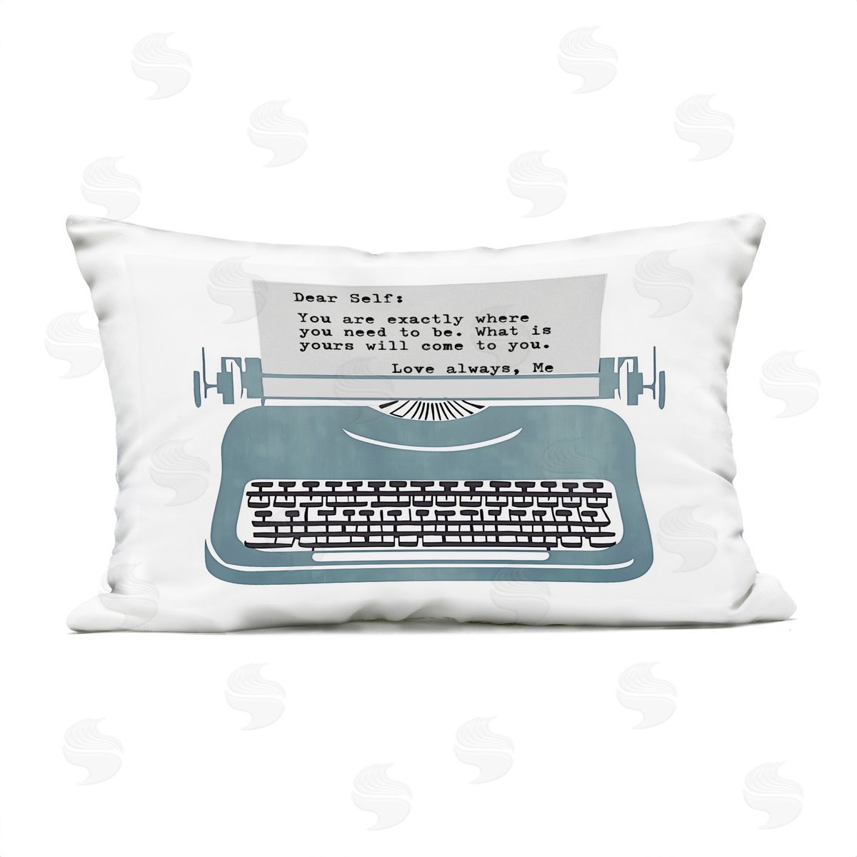 Annabelle Hall Inspirational Typewriter Note to Self Plush Polyester Art Print Pillow