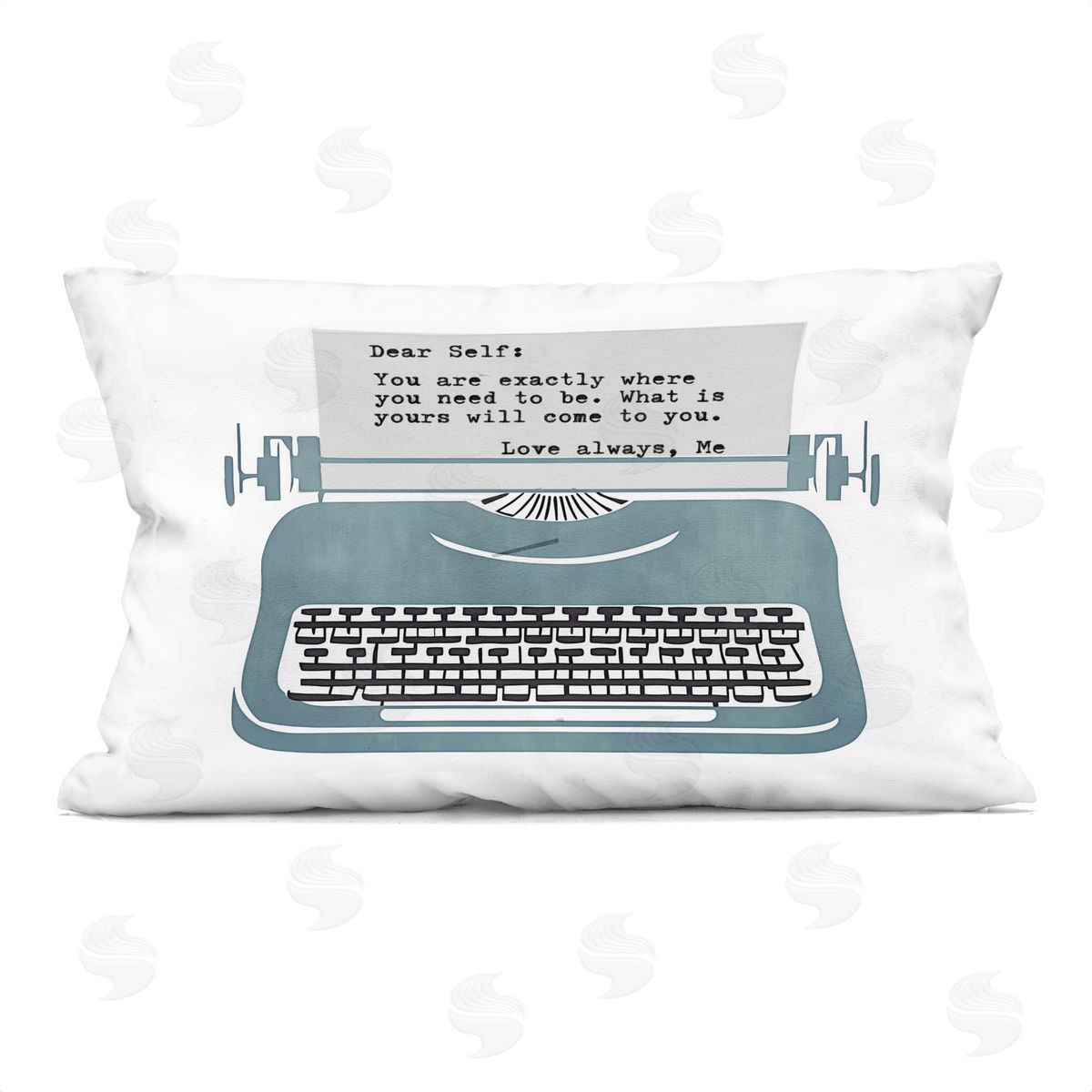 Annabelle Hall Inspirational Typewriter Note to Self Plush Polyester Art Print Pillow
