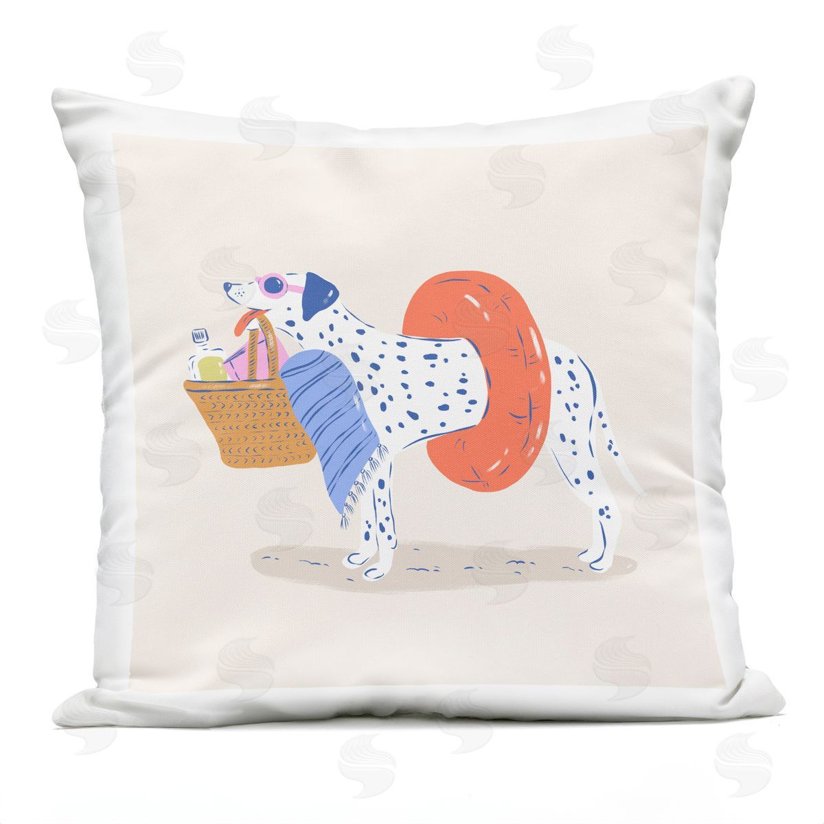 Krissy Mast Beach Bag Floatie Dalmatian Plush Polyester Art Print Pillow