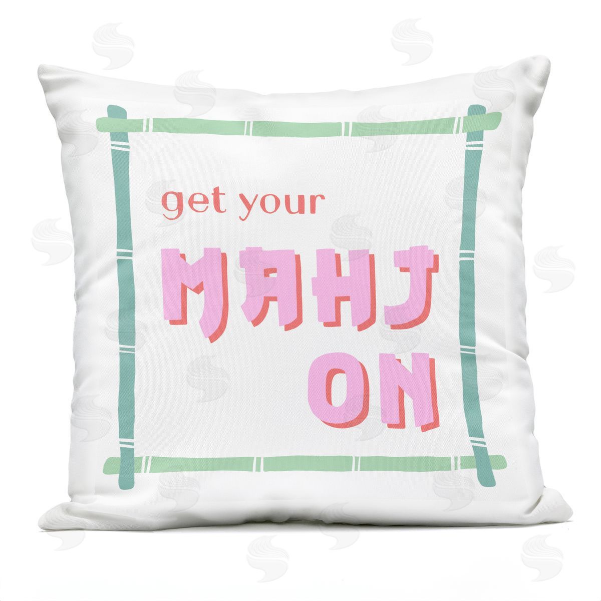 Krissy Mast Get Your Mahj On Plush Polyester Art Print Pillow
