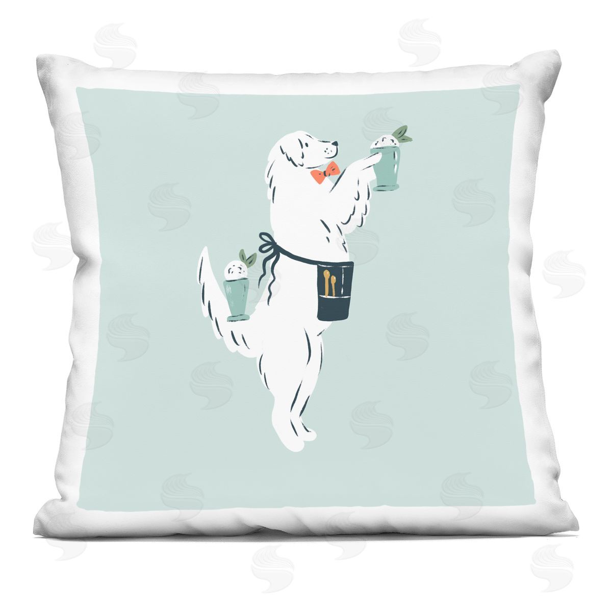 Krissy Mast Mint Julep Dog Plush Polyester Art Print Pillow