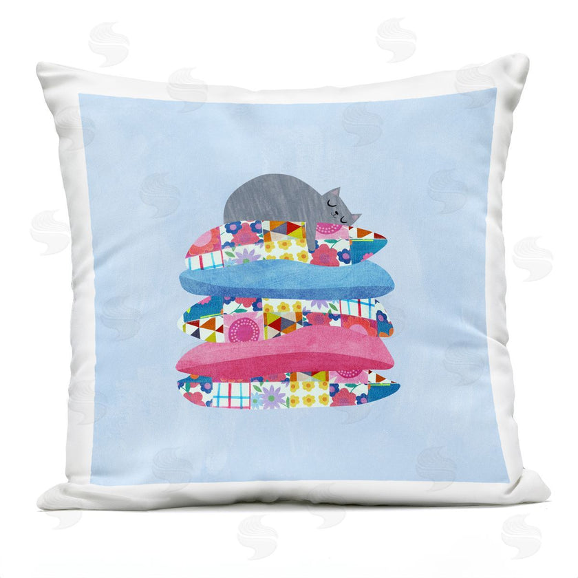Planet Cat by Angie Rozelaar | Cozy Sleeping Cat on Pillows