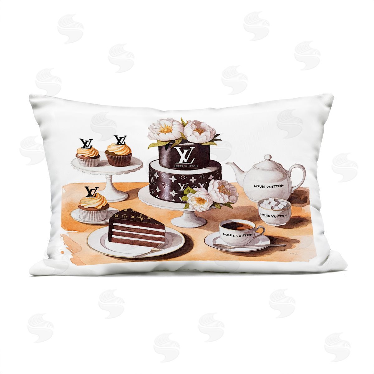 Amanda Greenwood Glam Brand Dessert Spread Plush Polyester Art Print Pillow