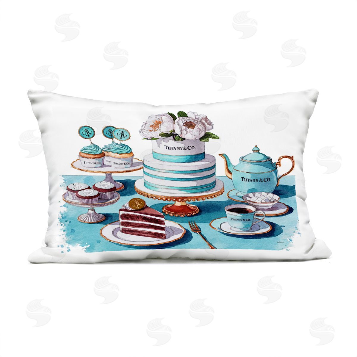 Amanda Greenwood Luxurious Glam Dessert Spread Plush Polyester Art Print Pillow