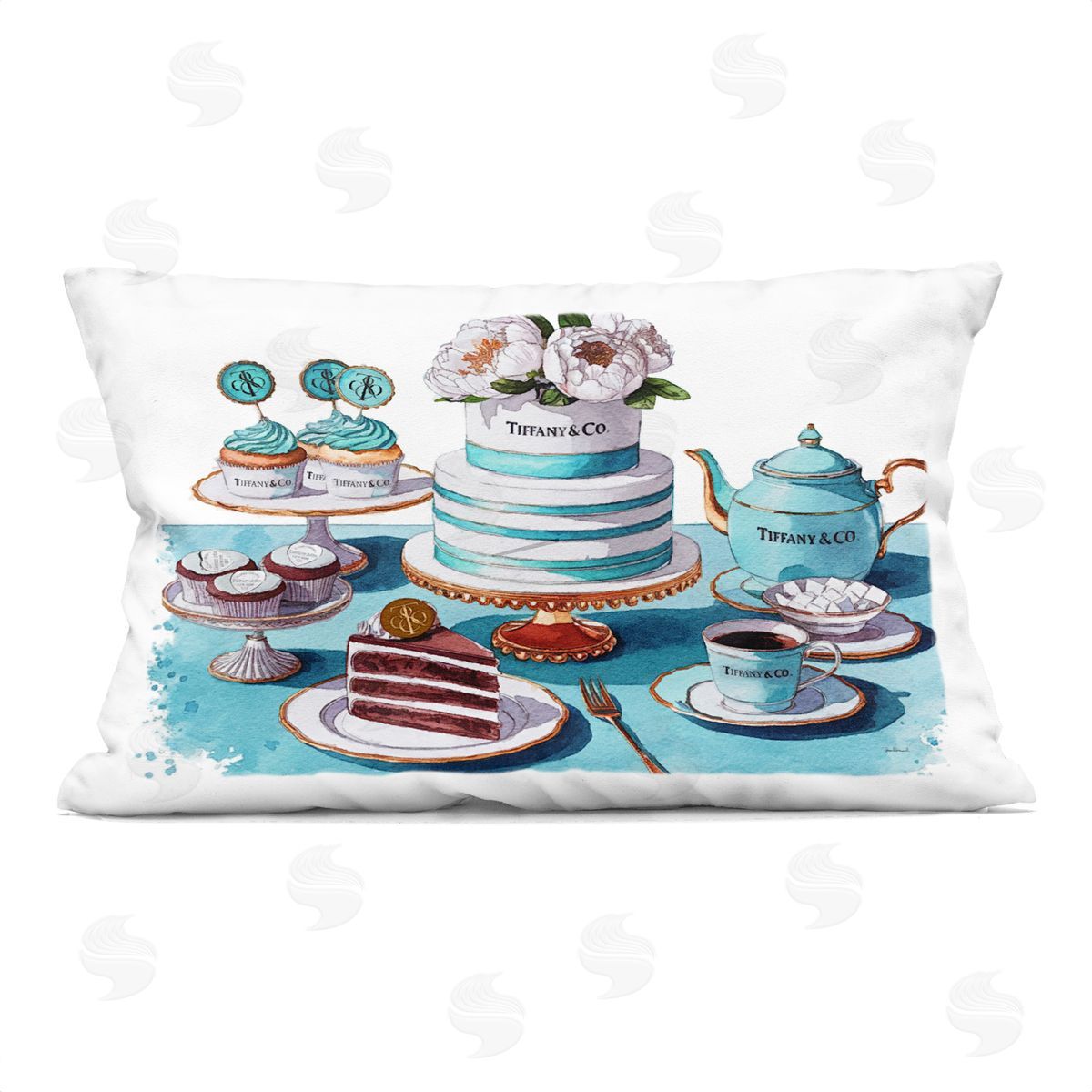 Amanda Greenwood Luxurious Glam Dessert Spread Plush Polyester Art Print Pillow
