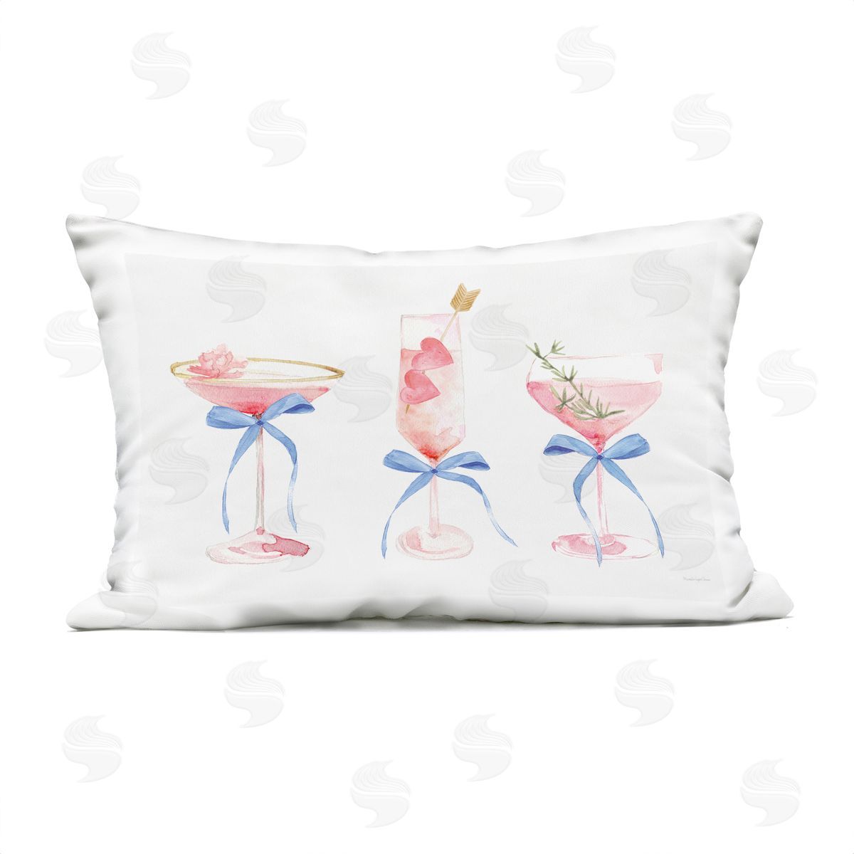 Mercedes Lopez Charro Flirty Champagne Cocktails Plush Polyester Art Print Pillow
