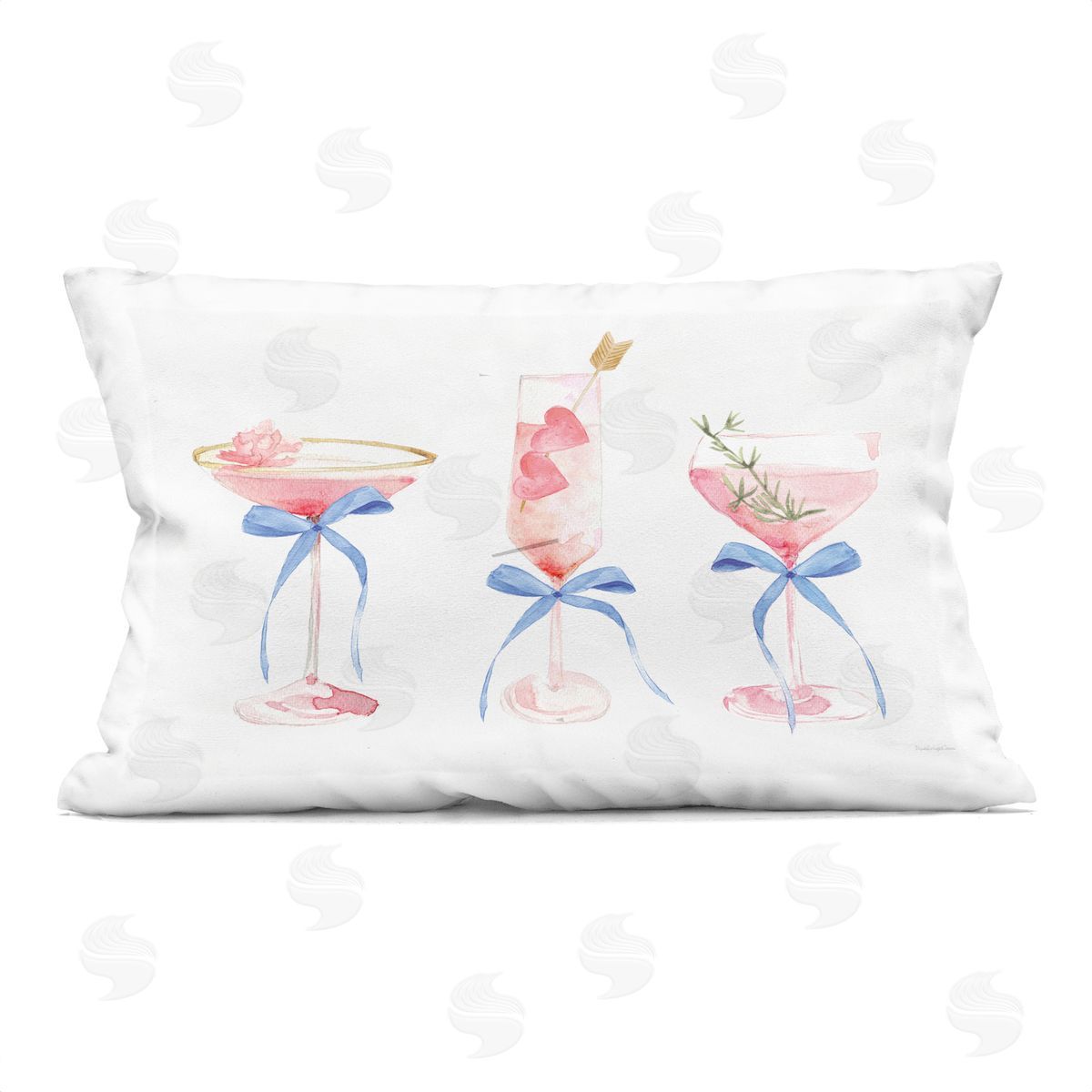 Mercedes Lopez Charro Flirty Champagne Cocktails Plush Polyester Art Print Pillow