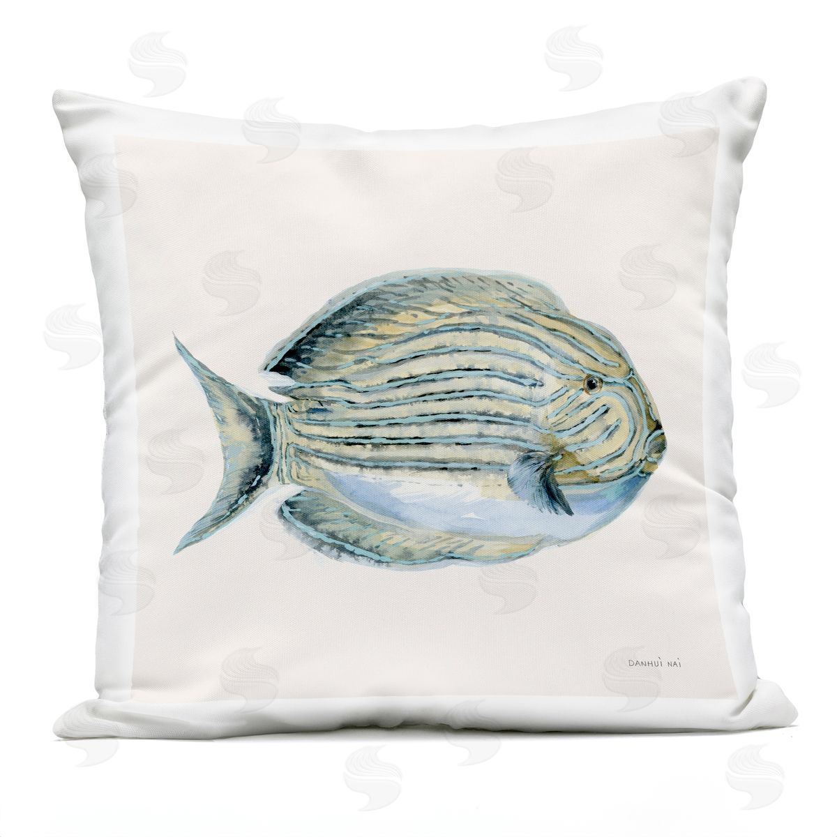 Danhui Nai Coastal Bliss Fish Plush Polyester Art Print Pillow