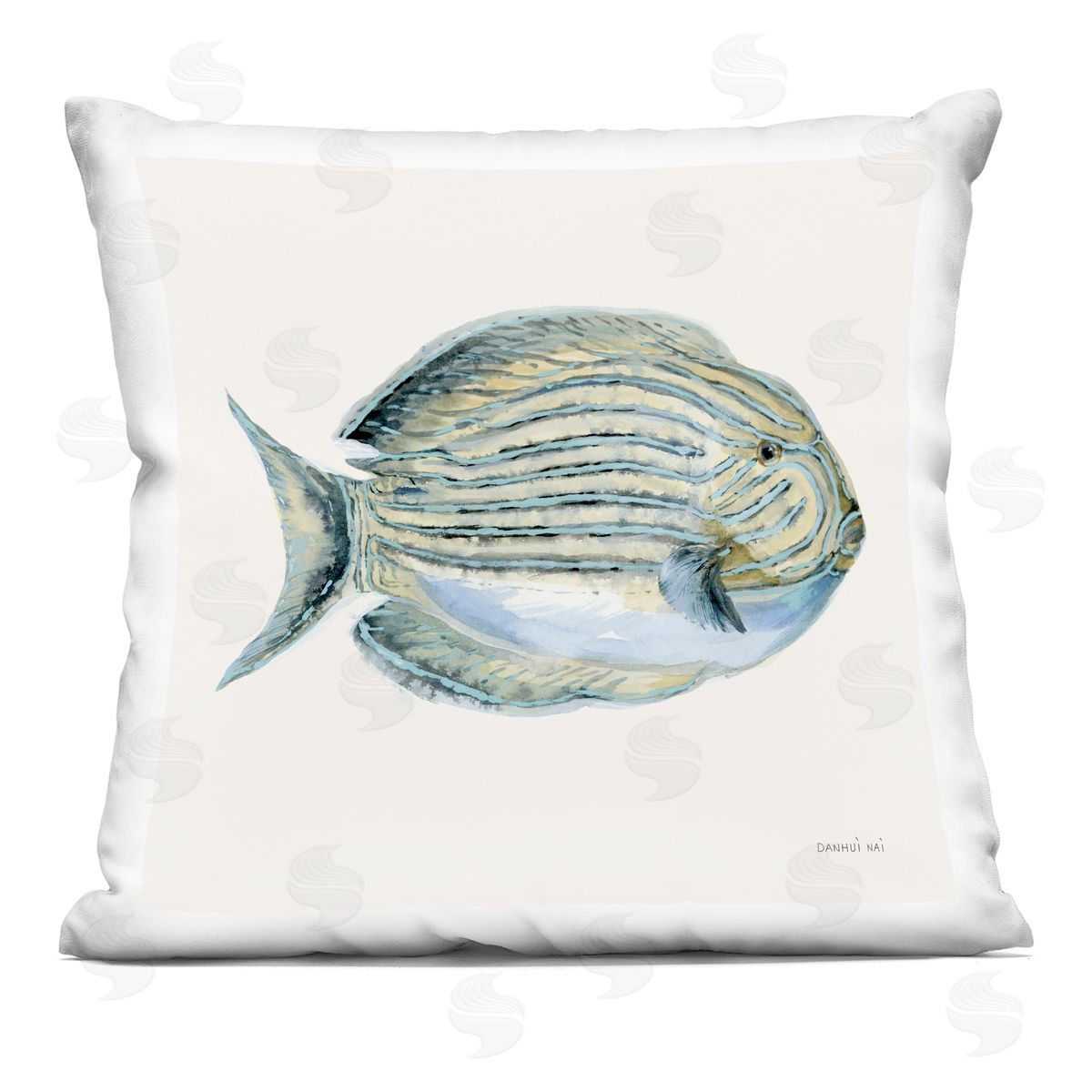 Danhui Nai Coastal Bliss Fish Plush Polyester Art Print Pillow