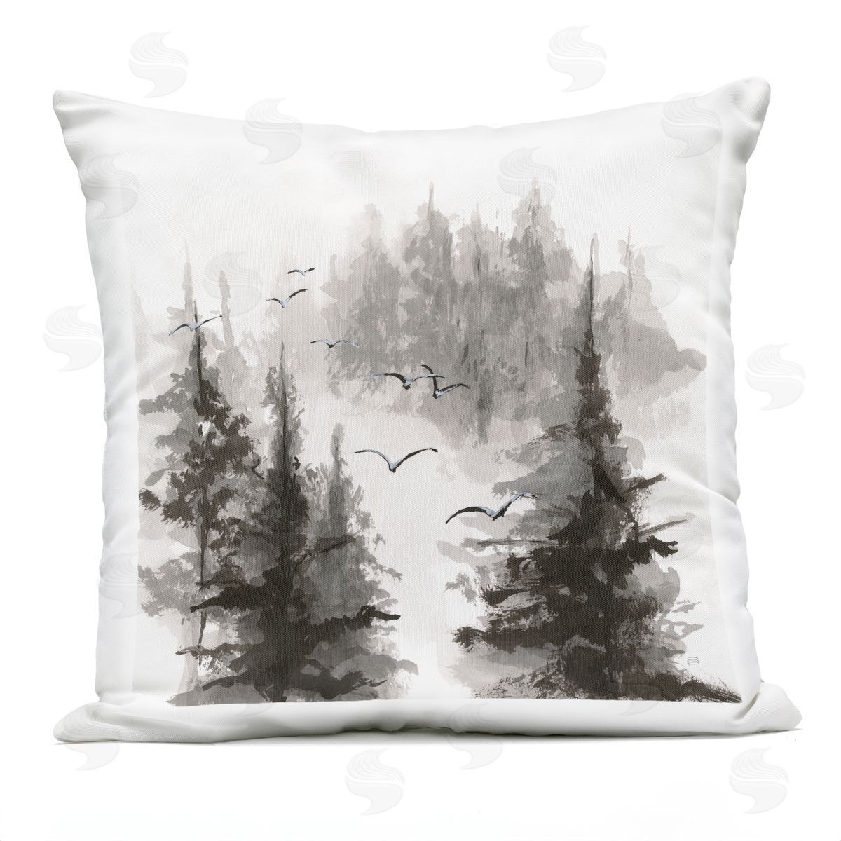 Chris Paschke Free Flying Through Forest Plush Polyester Art Print Pillow
