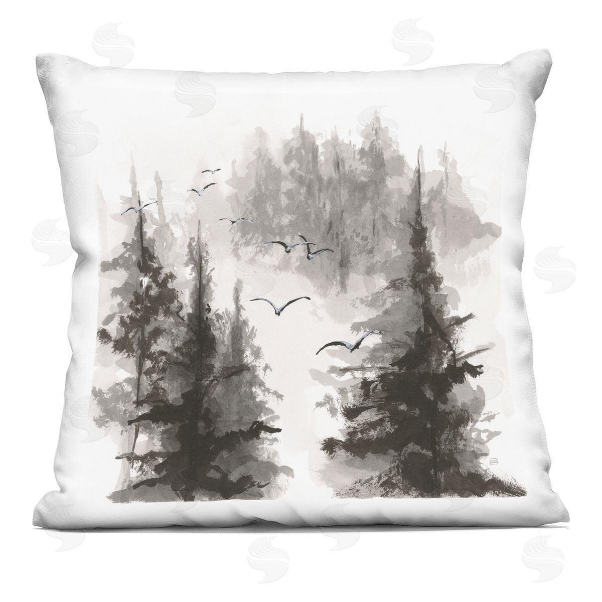 Chris Paschke Free Flying Through Forest Plush Polyester Art Print Pillow
