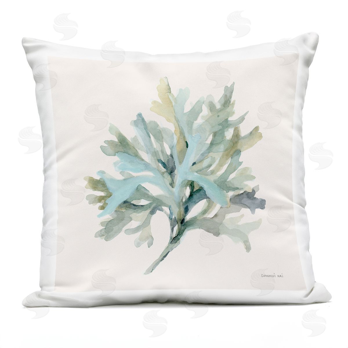 Danhui Nai Coastal Bliss Coral Branch Plush Polyester Art Print Pillow