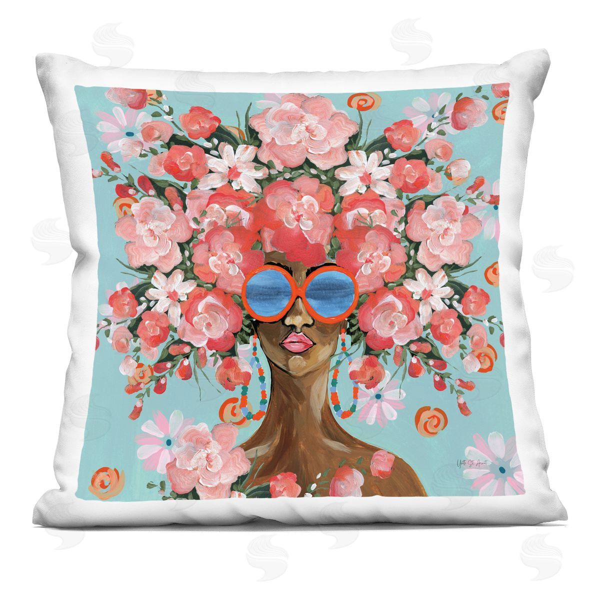 Yvette St. Amant Sunning In Florals Plush Polyester Art Print Pillow