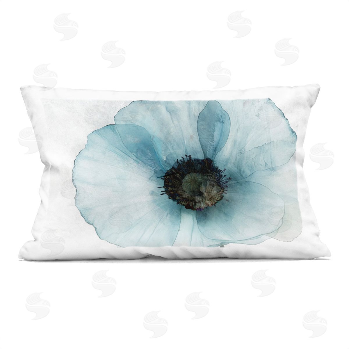 Annabelle Hall Blue Promise Peony Floral Plush Polyester Art Print Pillow