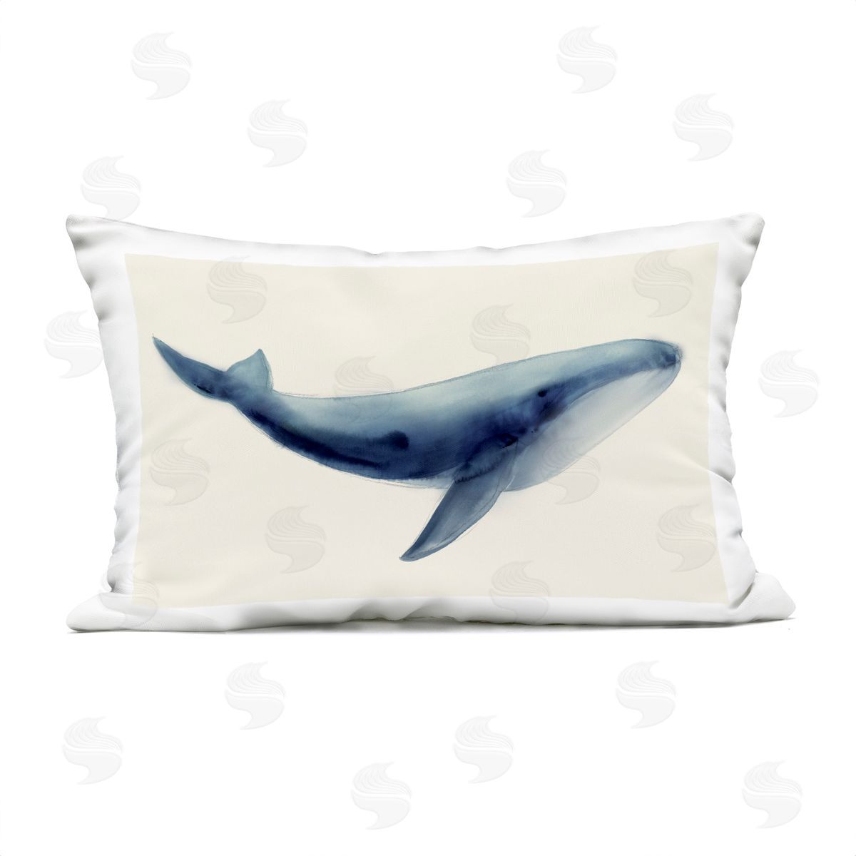 Lily K. Soft Gentle Giant Whale Plush Polyester Art Print Pillow