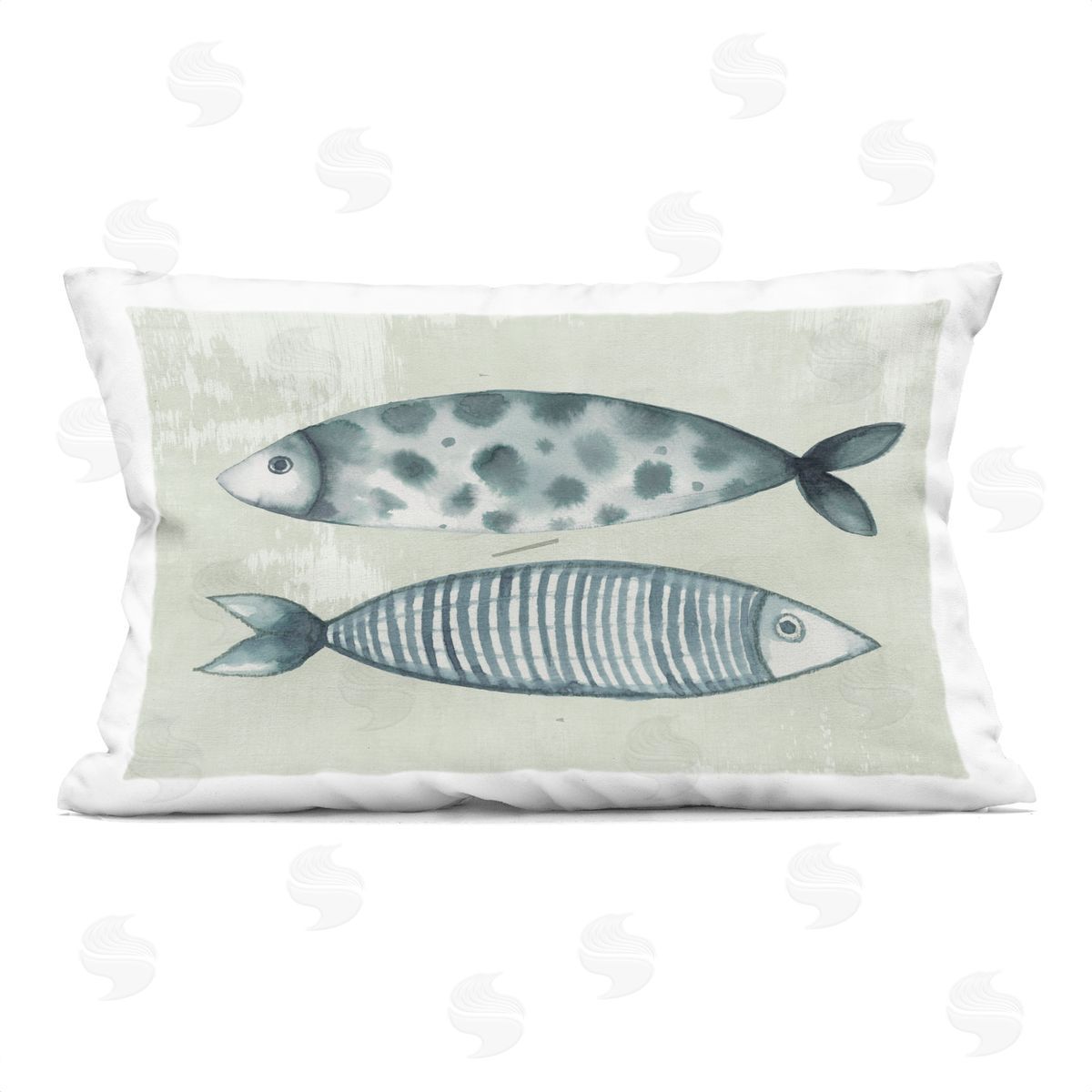 Eli Jones Dotted & Striped Fish Plush Polyester Art Print Pillow